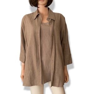 Coldwater Creek linen blend blouse and shell